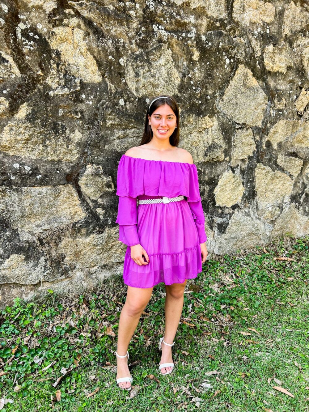 VESTIDO BABADO LARANJA