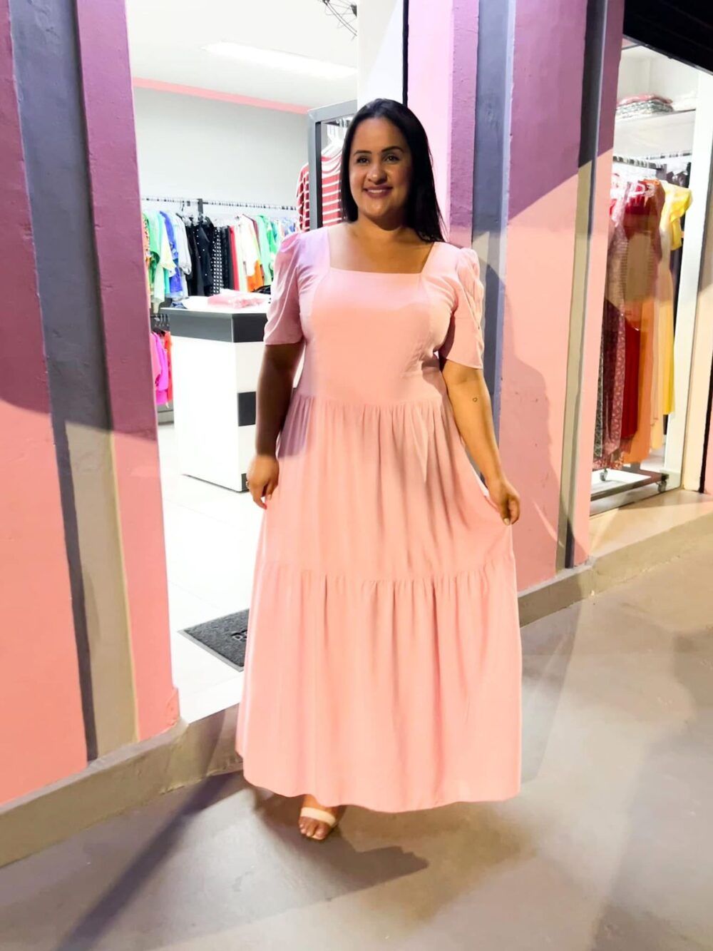VESTIDO LONGO ROSA