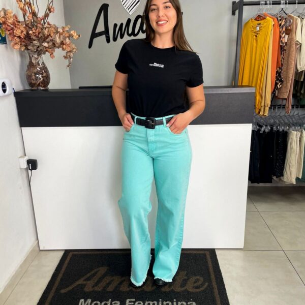 CALÇA WIDE LEG SARJA